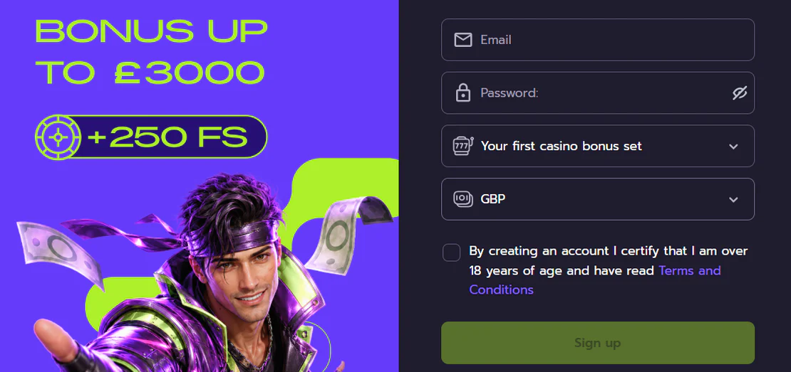 valtercasino casino account creation